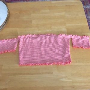 Women’s orange off the shoulder crop top  NWOT